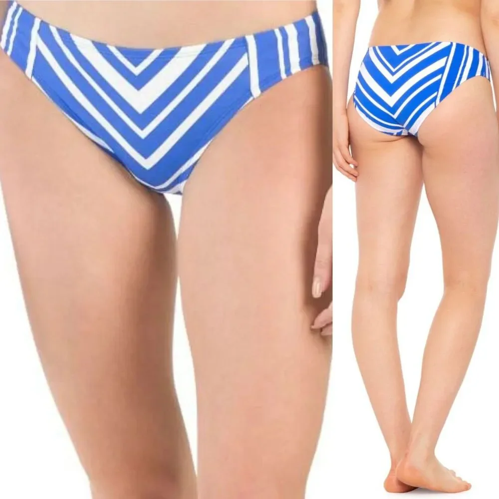 La Blanca Hipster Swimsuit Bottom Blue White Stripe 10